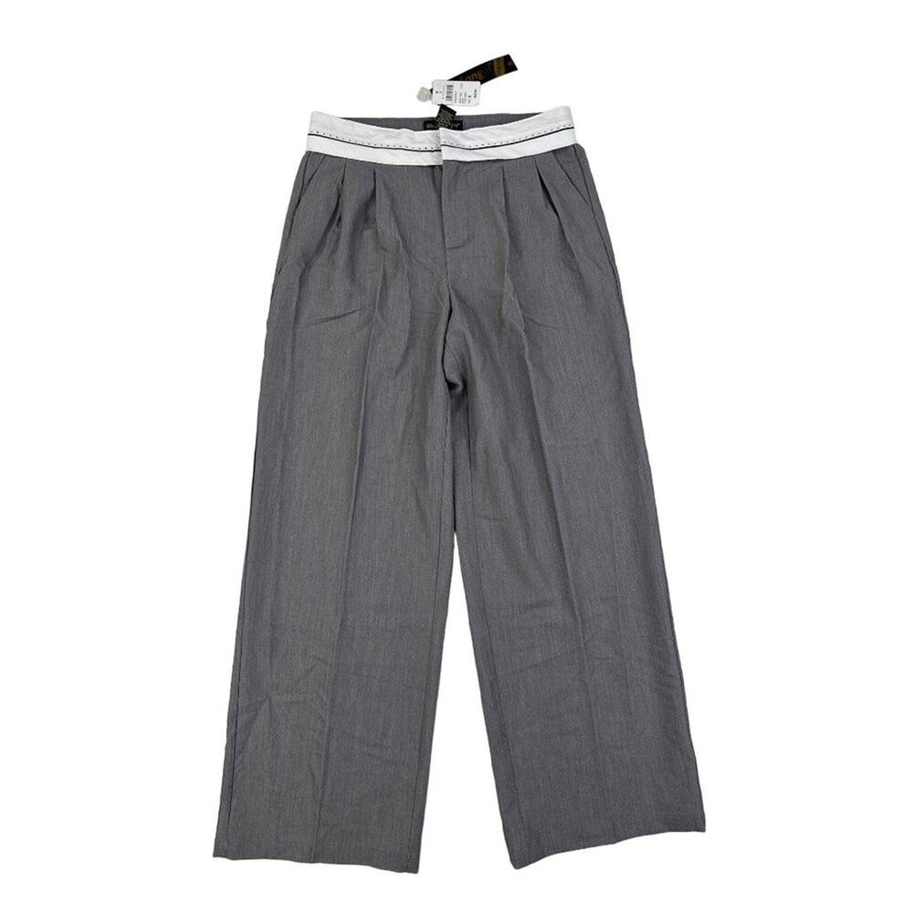 Windsor - Fold over Trousers in Grey and White